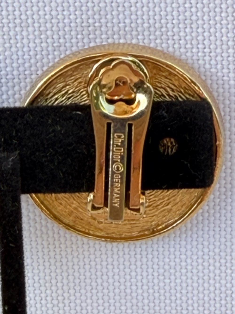 Christian Dior Vintage 1980’s Logo Gold Clip Coin Earrings 1.25” Round Statement - Picture 9 of 13